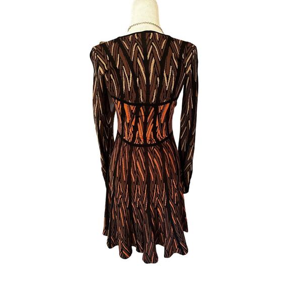 BCBG Maxazaria Multicolor Bustier Pattern Sweater Dress, Size Small Fit & Flair - Picture 2 of 6